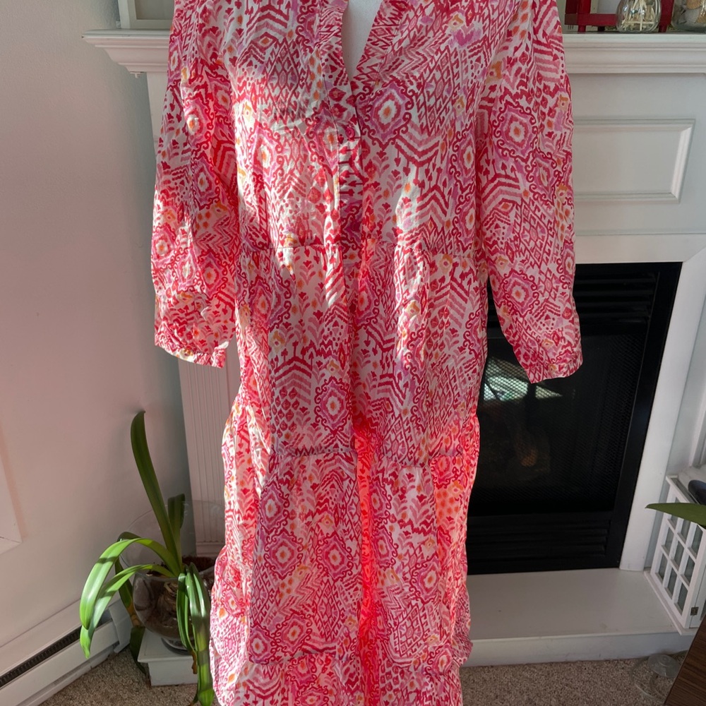 Pink and Red Patterned Top